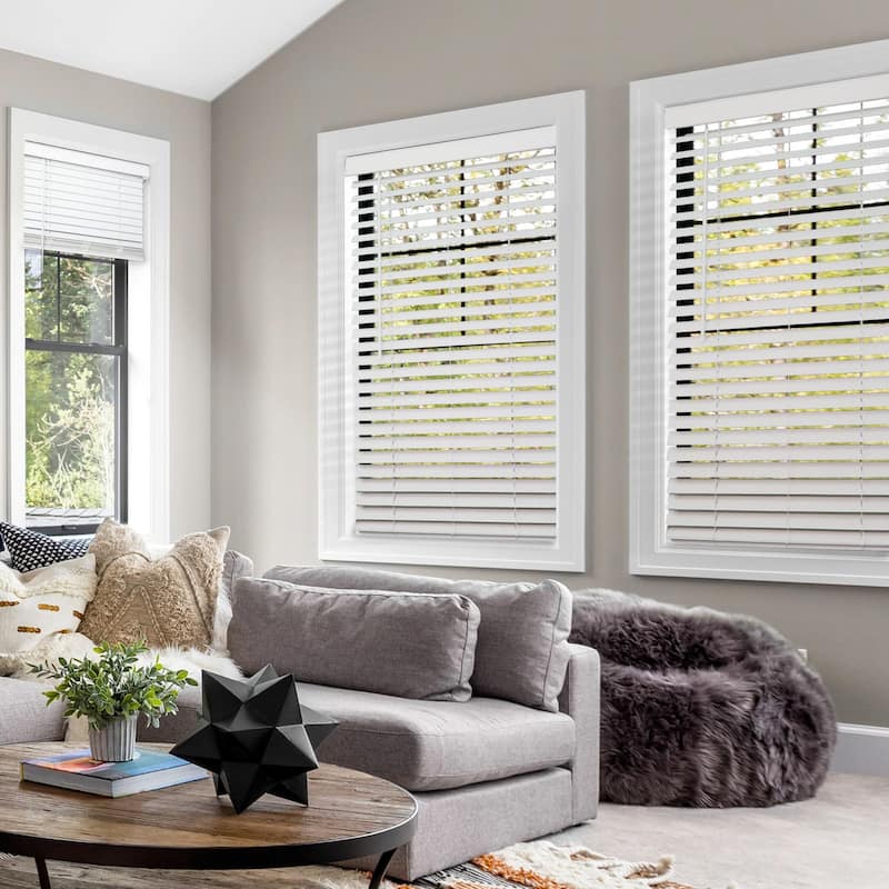 Chicology Cordless Room Darkening 2" Faux Wood Blinds 60" Height - Basic White