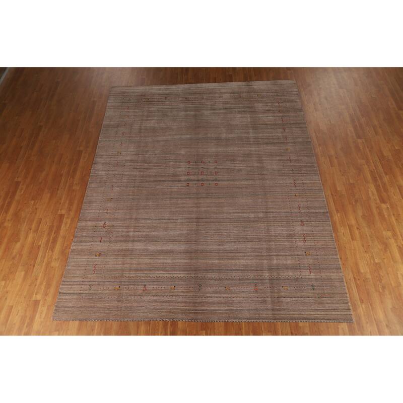 Hand Knotted Oriental 100% Wool Carpet Tribal Tribal Brown Gabbeh Area Rug - 11' 7'' X 9' 0''