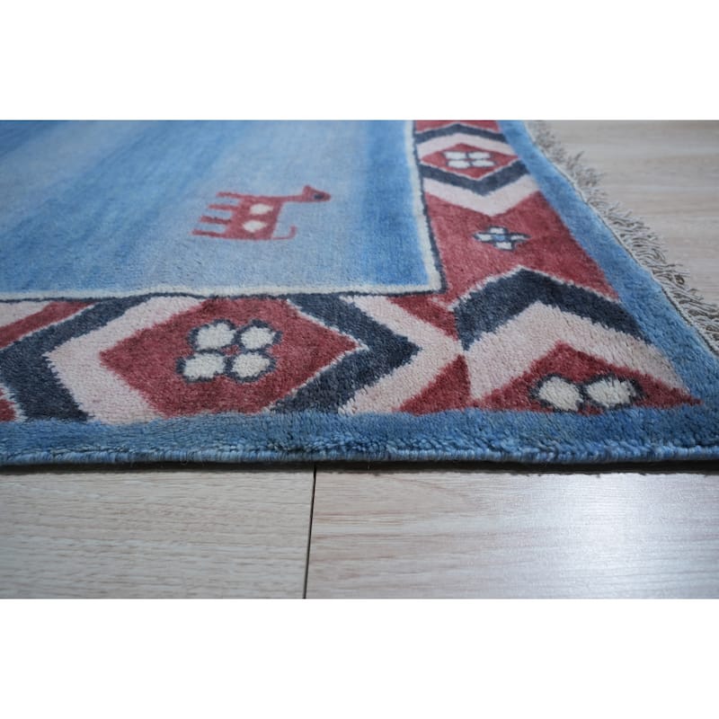 Blue Traditional Classic Modern Knot Area Rug - Elegant and Timeless Design - 6' x 9'
