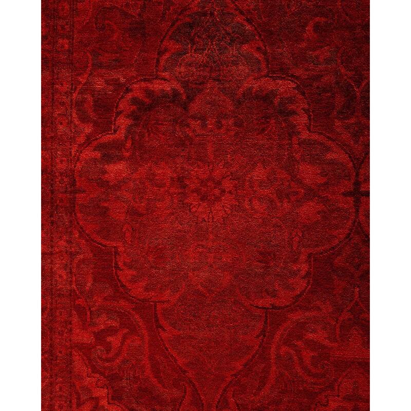 Overdyed, One-of-a-Kind Hand-Knotted Area Rug - Red - 10' 2" x 13' 10"