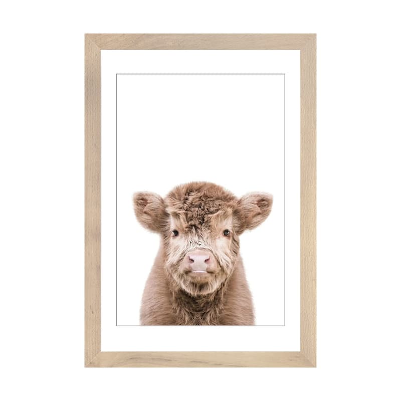 iCanvas "Highland Cow" by Tiny Treasure Prints - Natural - 24x16x1