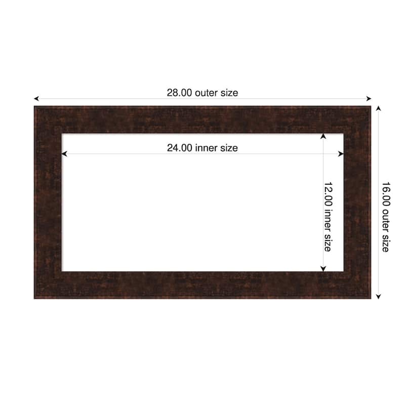 Amanti Art William Mottled Bronze Narrow Framed Dry Erase Magnetic Board - 28 x 16 in