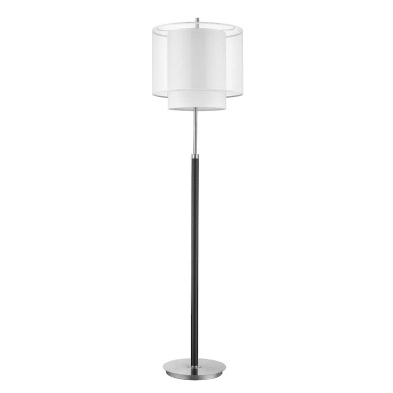 62-Inch Floor Lamp with Soft Light and White Fabric Shade - 15.50” x 15.50” x 62"