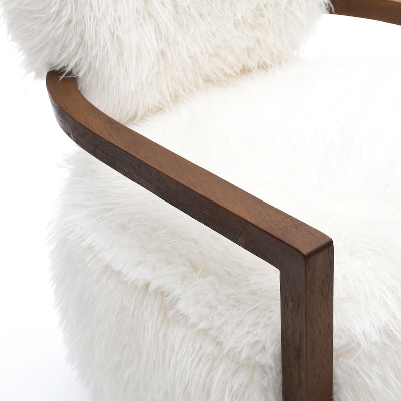 Furniture of America Lumir Modern 28-inch Faux Fur Accent Arm Chair