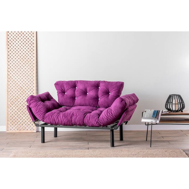 Gazapizm Metal Frame, Tufted Removable Cushions Loveseat
