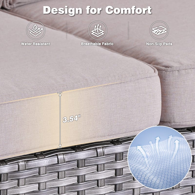 OVIOS 7-piece Patio Swivel Chair Set with 42" Fire Table