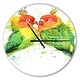 preview thumbnail 2 of 7, Designart 'Family Parrots' Oversized Traditional Wall CLock
