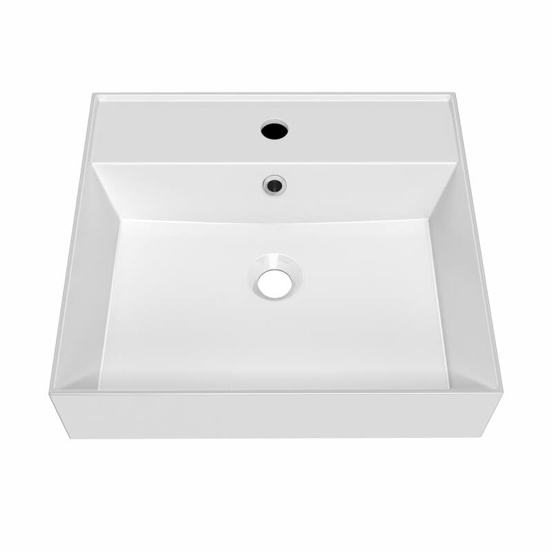 Whitehaus B-AG51-1H 20-1/8" Rectangular Vitreous China Wall Mounted