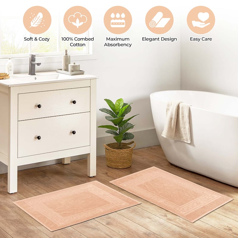 Superior Plush & Absorbent 900 GSM Cotton Bath Mat - (Set of 2)