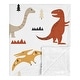 preview thumbnail 1 of 3, Mod Dino Boy Girl Baby Receiving Security Swaddle Blanket - Orange Rust Taupe Mustard Yellow Beige Brown Black Modern Dinosaur
