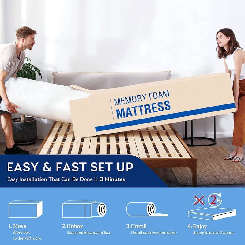 Queen mattress 12 Inch Gel Memory Foam Mattress Medium Feel-Hypoallergenic Breathable Cover mattress in a box