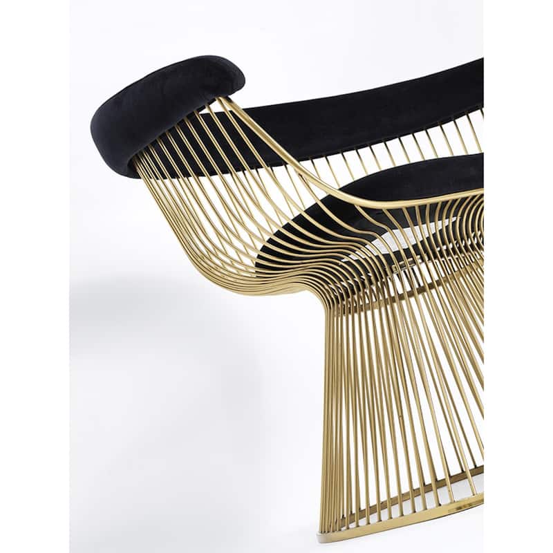 Modrest Chandler Black Velvet & Gold Dining Chair