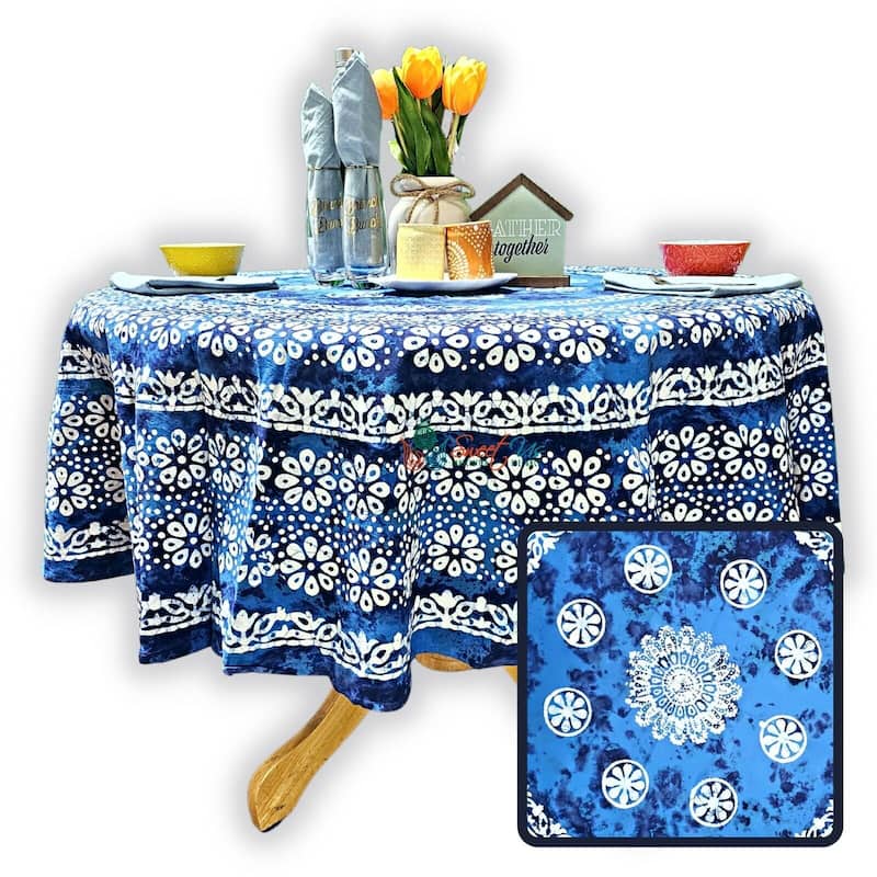 Cotton Batik Daisy Floral Tablecloth Collection