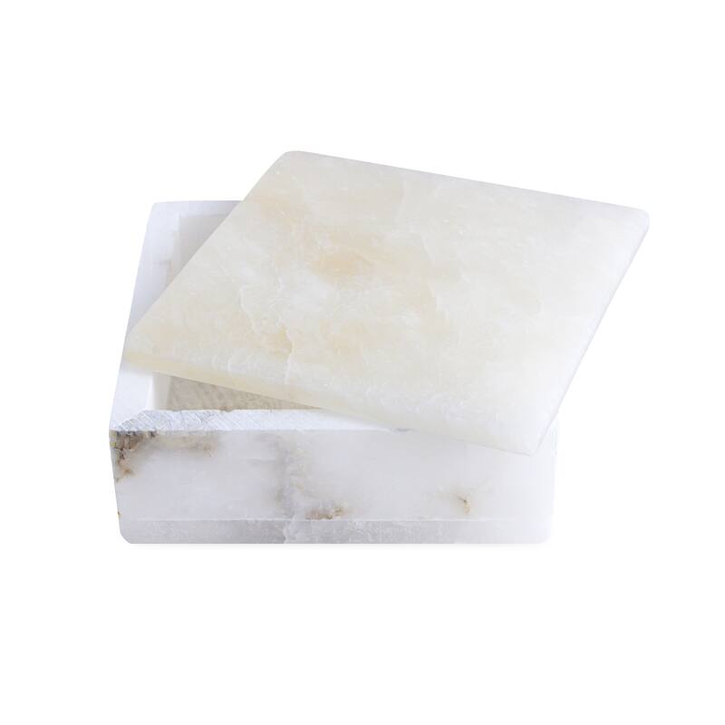 Med. Alabaster Square Box