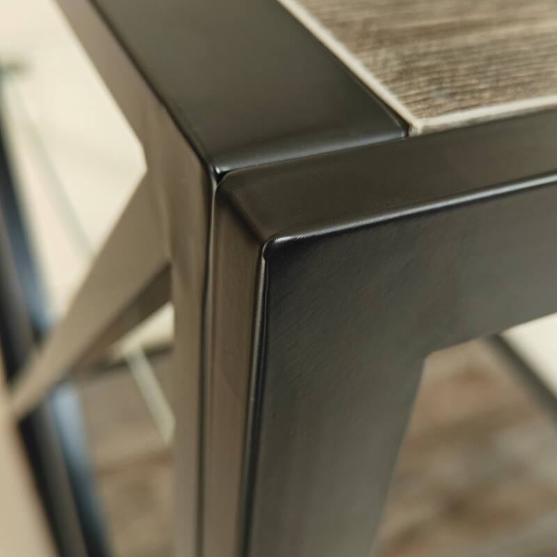 1 piece Modern End Table Nightstand, Tempered Glass&Natural Wood MDF Top ,Industrial Style Side Table