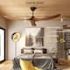 60" Walnut 3-Blades Wood Ceiling Fan with Remote Control - N/A