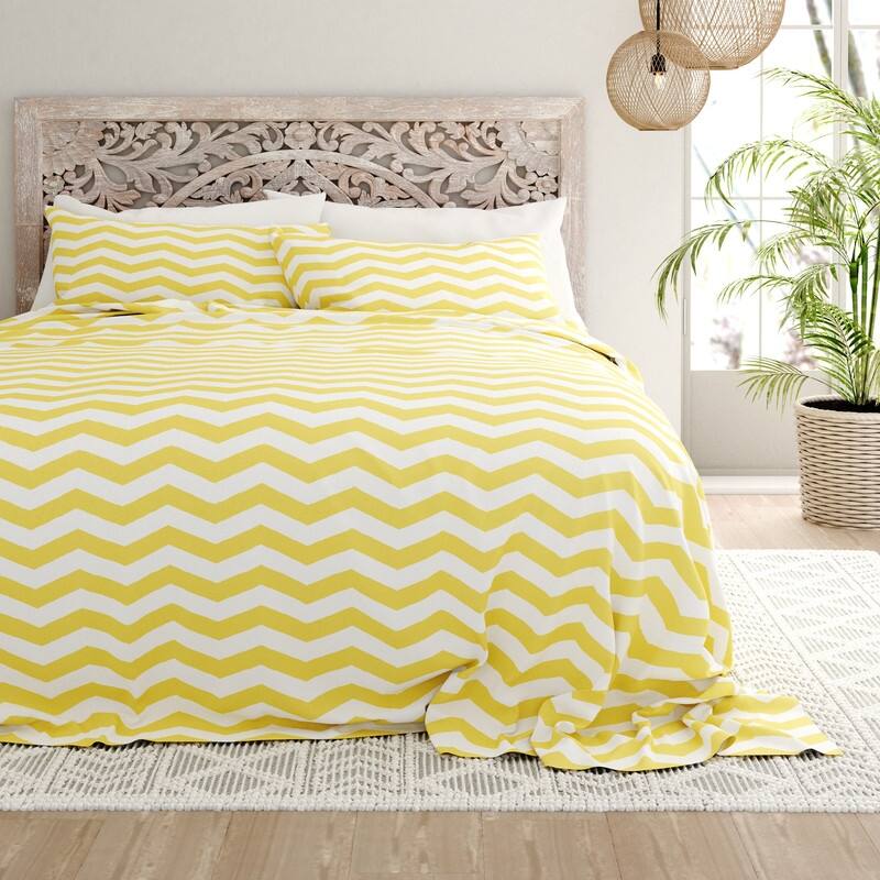 Becky Cameron 4-pieceDeep Pocket Arrow Pattern Bed Sheet Set