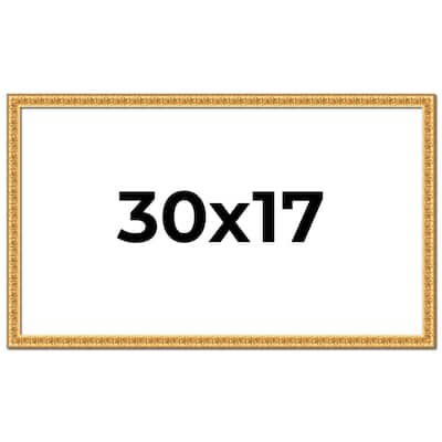 30x17 Frame Gold Real Wood Picture Frame Width 1 inches | Interior