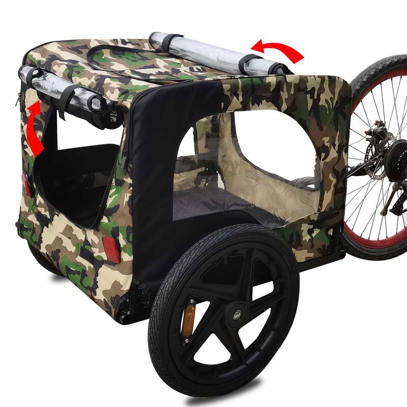 Pet Bike Trailer Dog Cart for Bicycle, Suitable for Small and Medium Pets, Easy Folding Cart Frame, Non-Slip Floor