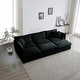 preview thumbnail 147 of 162, Cloud Chenille Upholstered Modular Sectional Sofa with DIY Combination Design Black 3-Seater Sofa+Ottomans*3