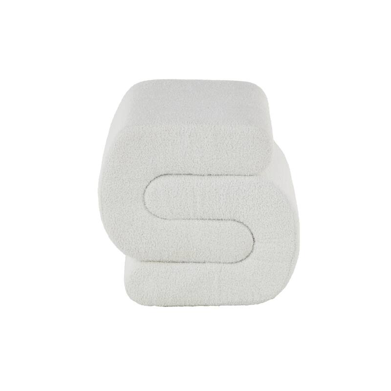 White, Gray or Copper Polyester S- Shaped Room Ottoman with Connected Arches