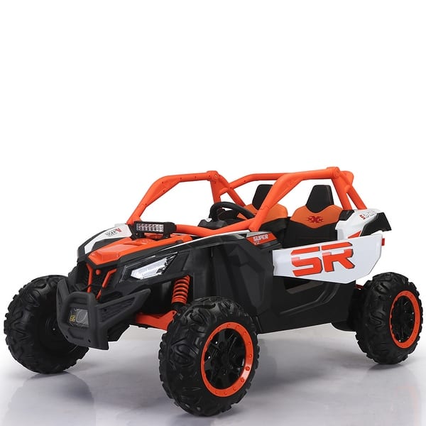 slide 2 of 18, High Power 24V Kids Ride-On Car with Four-Wheel Shock Absorber, Music, and LED Lights Orange