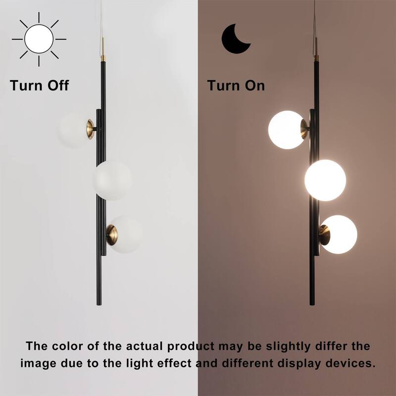 Icey Modern 3-Light Kitchen Island LED Pendant Lights for Dining Room