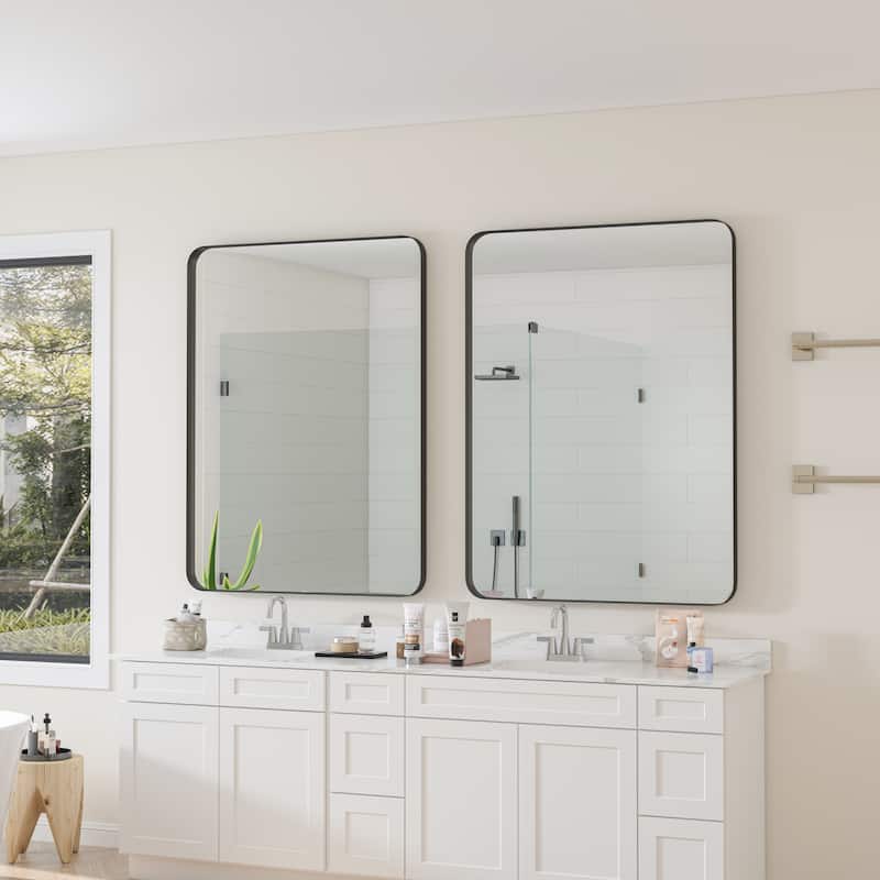 Laro Modern Metal Framed Wall Mirror by GDFStudio