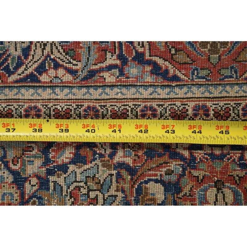 Antique Vegetable Dye Kashan Dabir Persian Wool Area Rug Handmade - 4'1" x 6'10"