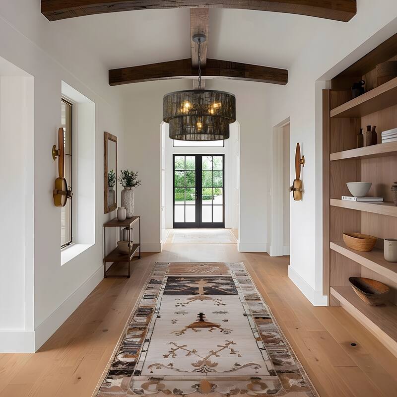 Starsky 5-Light Tiered Rattan Drum Pendant