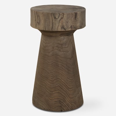 Uttermost Tree Trails Oak Accent Table - 22"H x 12.5"W x 12.5"D