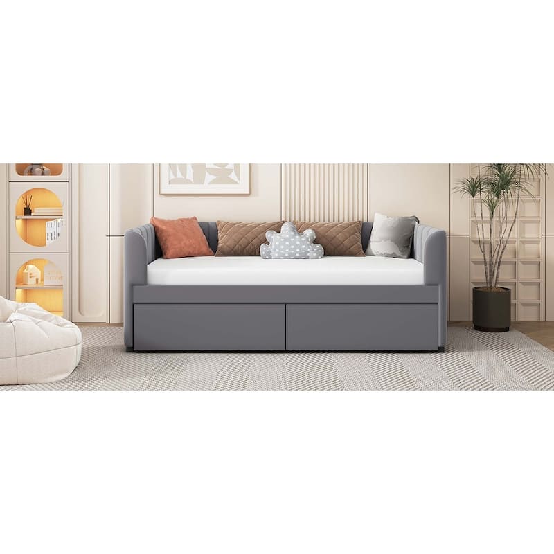Twin Size Daybed with Ergonomic Design Backrest