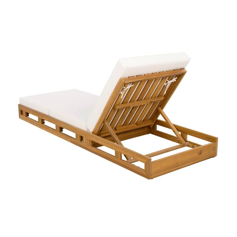 Christopher Knight Home- Cassian Patio Acacia Wood Chaise Lounge Set