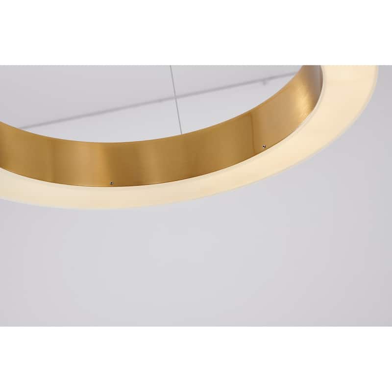 1-Light Gold LED Chandelier With An Acrylic Bottom Len