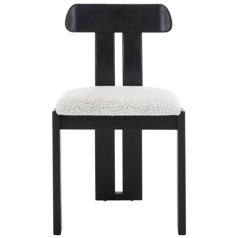 SAFAVIEH Cayde Mid-Century Modern Dining Chair - 19"W x 19"D x 32"H - Black W/ White/Black