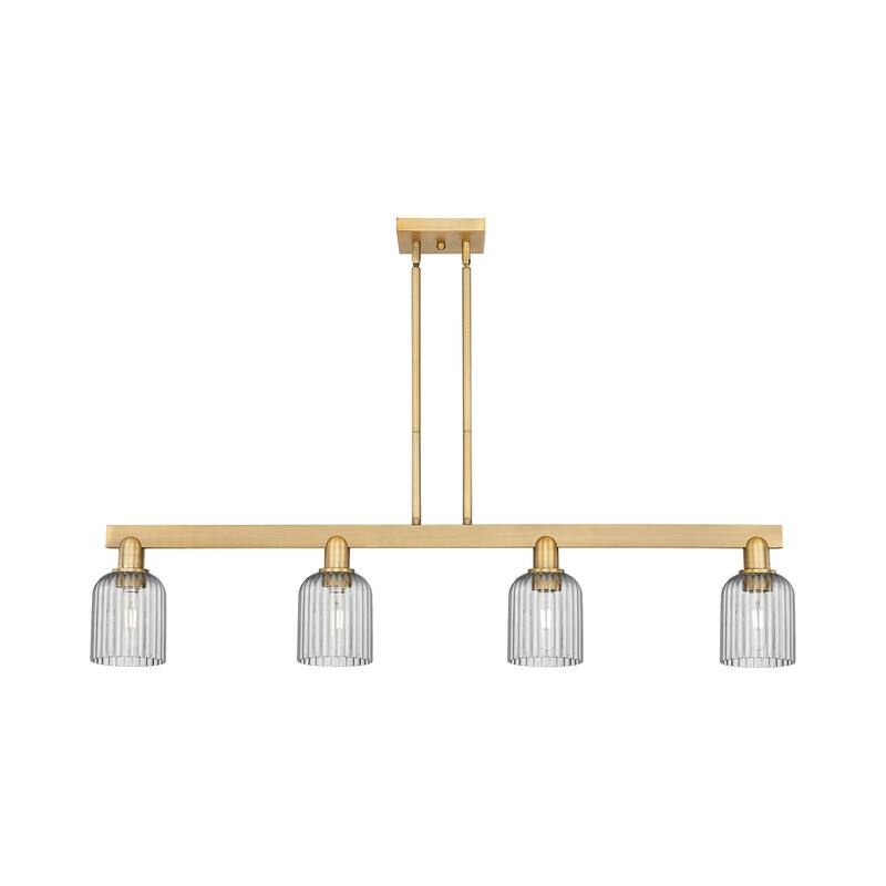 Innovations Lighting 716-4I-10-48 Bridal Veil Linear Bridal Veil 4 - Brushed Brass / Light Smoke