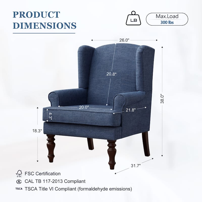 Accent Arm Chair with Turned Legs and Round Arms