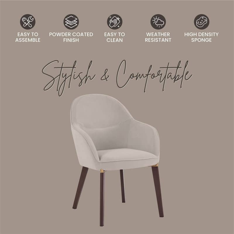 Elias Modern Velvet or Leather Upholstered Barrel Dining Arm Chair with Metal Iron Legs for Living Rooms or Offices (Set of 2)