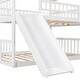 preview thumbnail 13 of 17, Full-Over-Full-Over-Full Triple Bed with Built-in Ladder and Slide , Triple Bunk Bed with Guardrails, Espresso