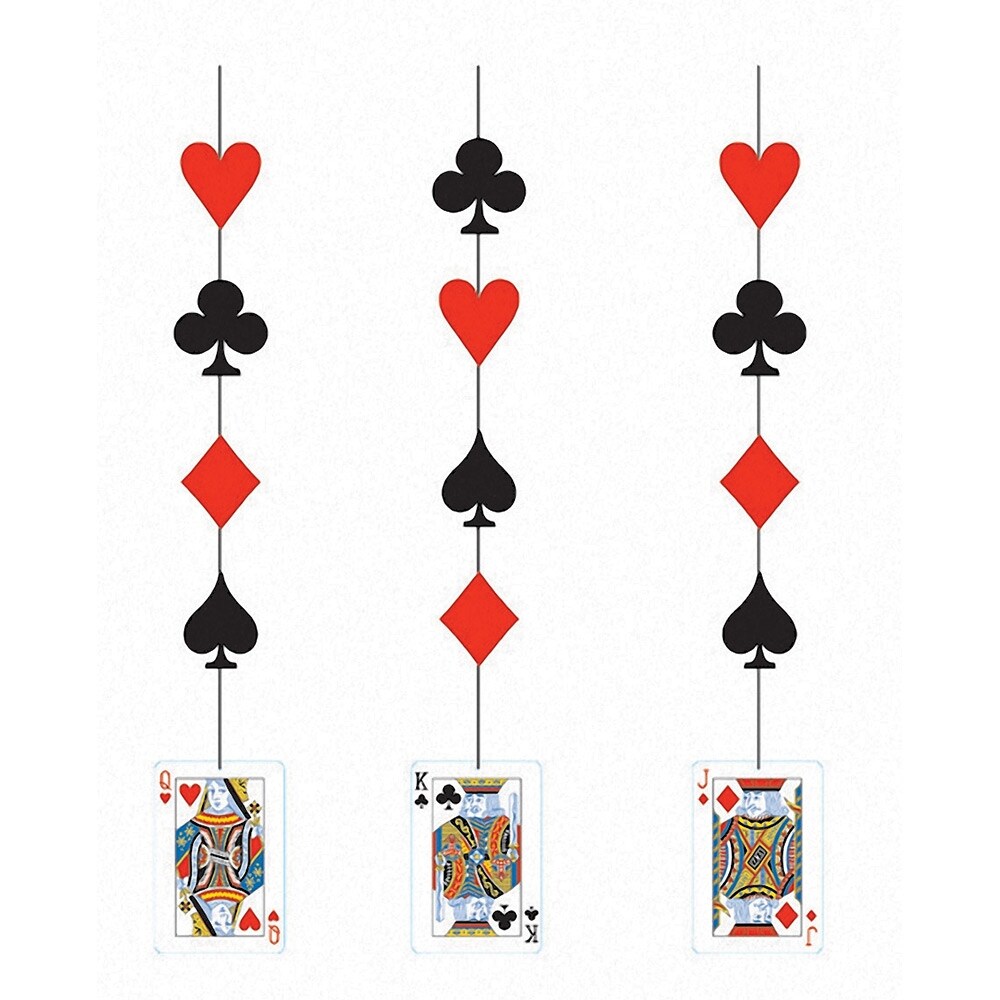 Shop Pack Of 18 Card Night Casino Party Printed Hanging Cutout