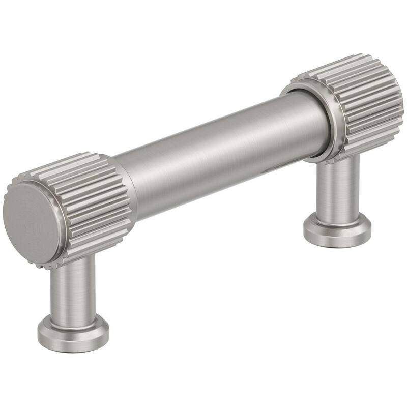Amerock BP37802 Farewind 3" Center to Center Fluted Bar Cabinet Pull - Satin Nickel
