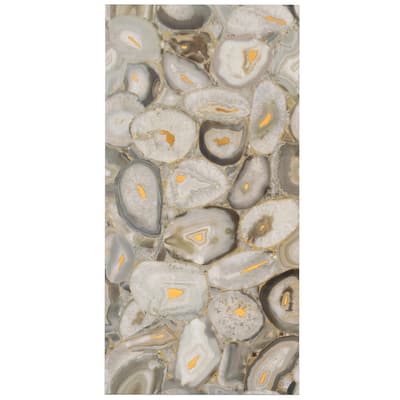 Onira 24x48 Beige Gold Porcelain Large Format Swirls Agate Wall Tile (15.5 sq ft/case) - 2 Pack