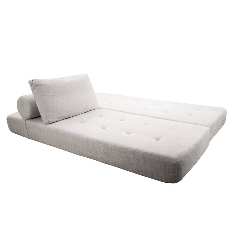 Art Leon Tufted Convertible Queen Size Chaise Lounge