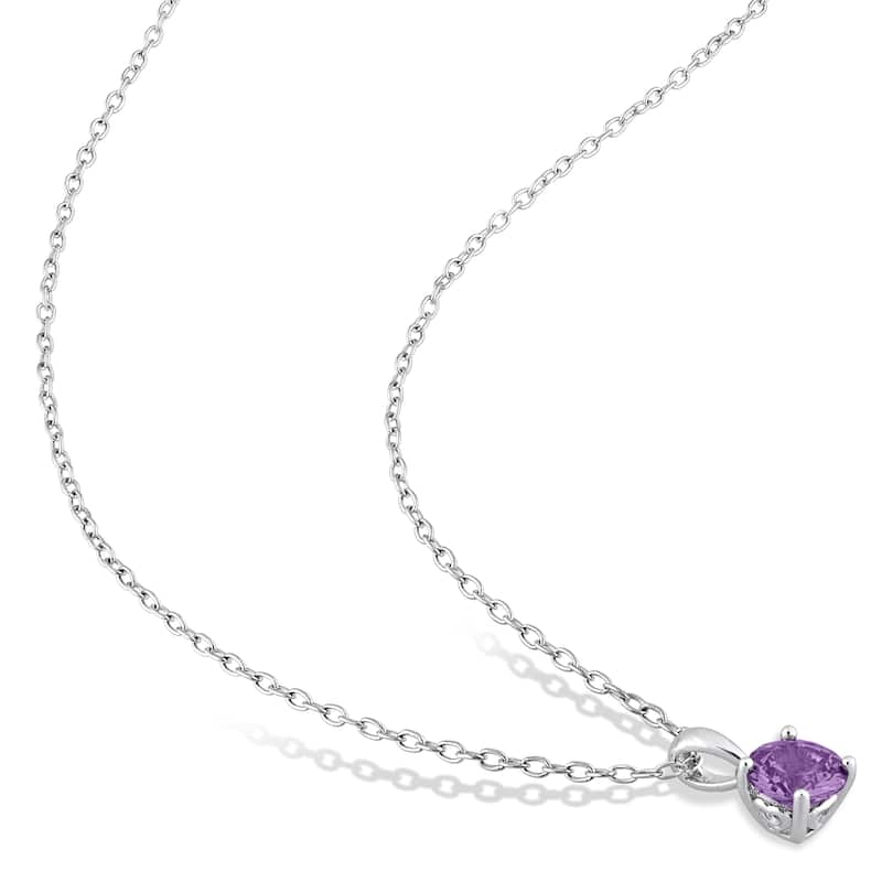 Miadora 3ct TGW Simulated Alexandrite Set With Chain in Sterling Silver