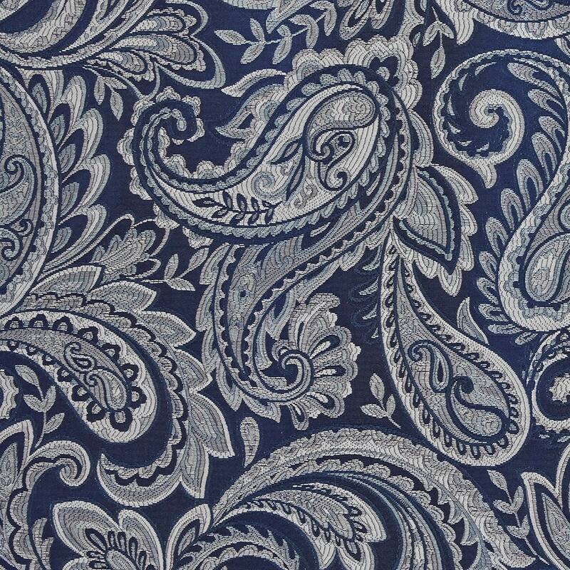 Jacquard Curtain Panel - Navy