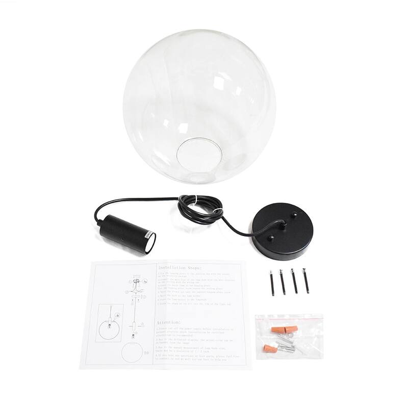 Modern Clear Glass Globe Pendant Light