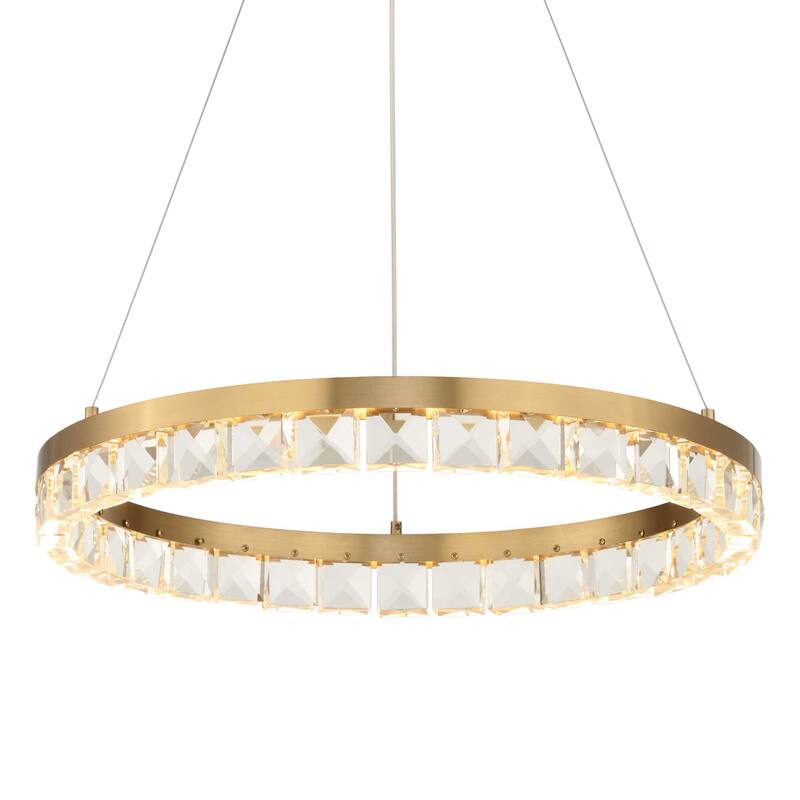 Uttermost Segovia Round Crystal LED Chandelier - 28"W x 28"D x 3.75"H