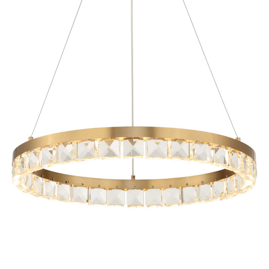 Uttermost Segovia Round Crystal LED Chandelier - 28"W x 28"D x 3.75"H
