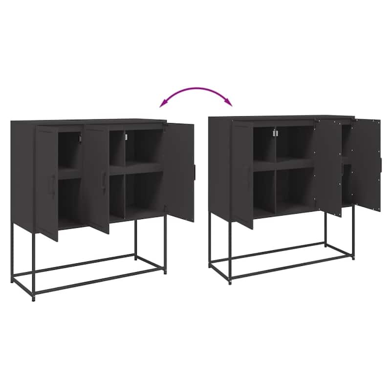 vidaXL Highboard Storage Side Cabinet Cupboard Living Room Furniture Steel - 39.6 x 39.6 x 42.1