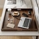 preview thumbnail 32 of 76, KINWELL Square Black Walnut Wood Serving Tray Ottoman Tray with Handles